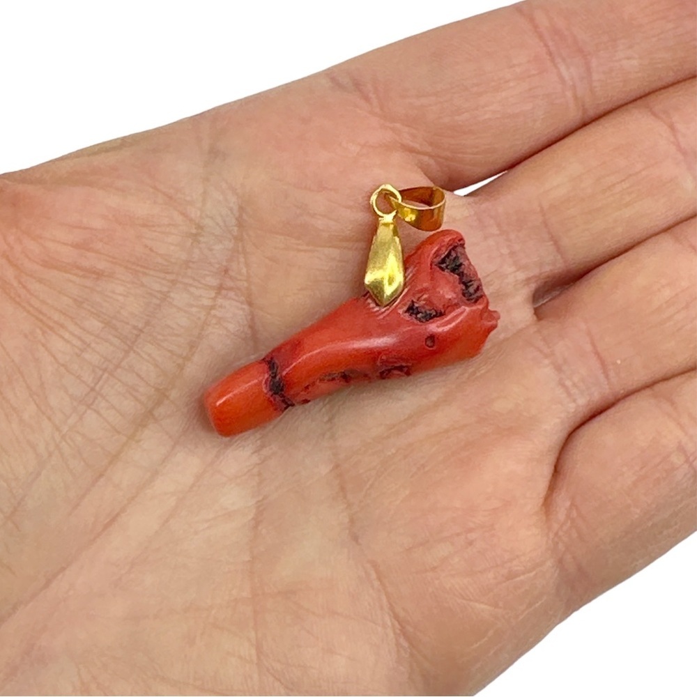 Vintage Coral Natural Organic Gemstone Pendent - Picture 5 of 6